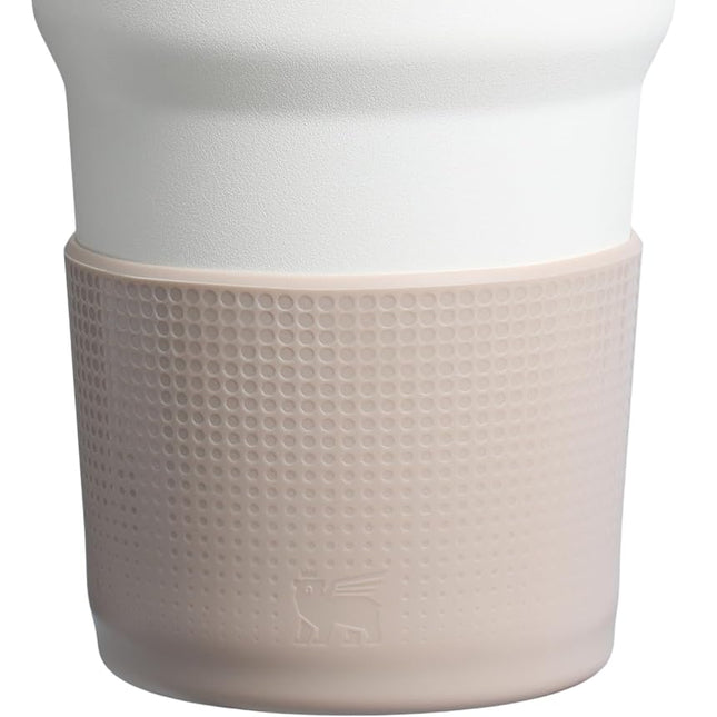 Stanley Quencher Boot and Straw Cover Cap | Anti-Slip Silicone Protector for 14 oz Tumbler with Handle | Accessory Set for Stainless Steel Drinking Cup | BPA-Free | Sand