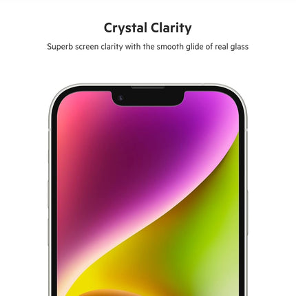 Belkin UltraGlass iPhone 17e, 16e, 14, 13 and 13 Pro Screen Protector, AntiMicrobial-Treated, Easy Bubble Free Application with Included Installation Guide Tray, 9H Hardness Tested, Tempered Glass