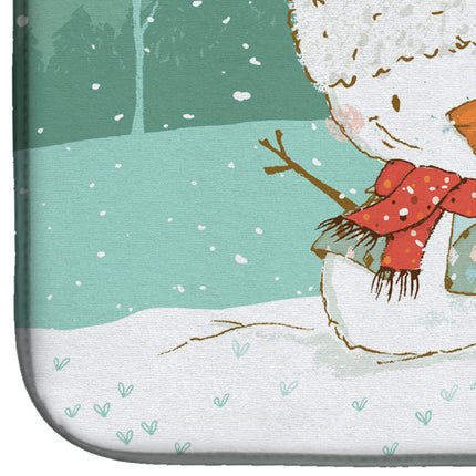 Caroline's Treasures CK2091DDM Tapis de séchage vaisselle Jack Russell Terrier #2 Bonhomme de neige Noël, Polyester, Multicolore
