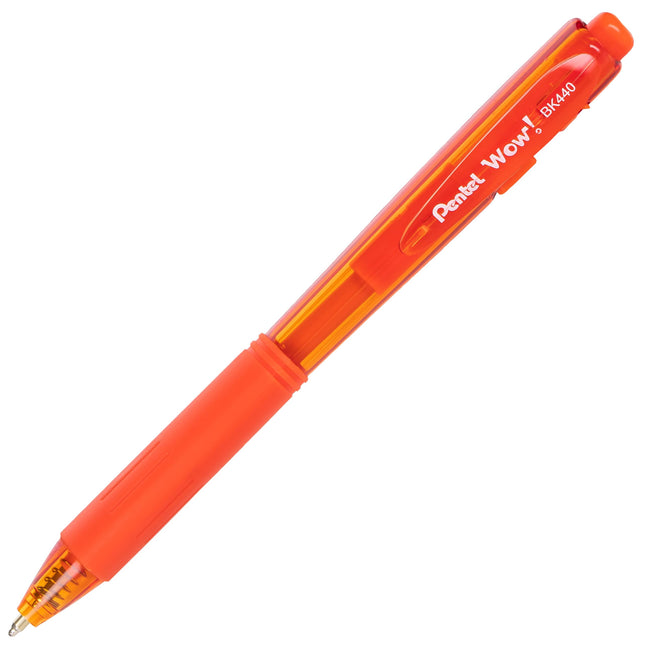 Pentel BK440 Stylo Bille Rétractable et Zone de Préhension Triangulaire Ergonomique, Lot de 12, Orange