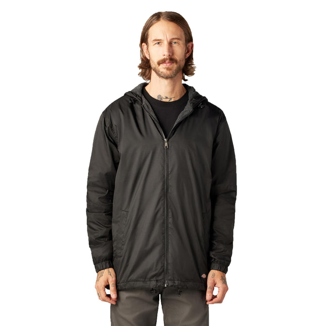 Dickies Men's Nylon Hooded Jacket, Black, XXL