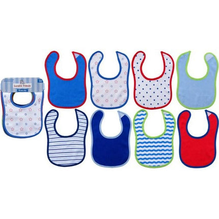 Luvable Friends Unisex Baby Cotton Terry Bibs, Blu