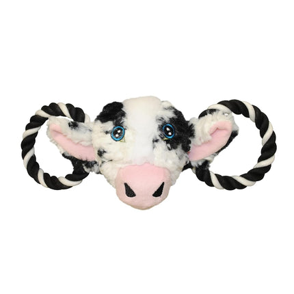 Jolly Pets Jolly Tug-a-Mal Cow Tug/Squeak Toy, Medium