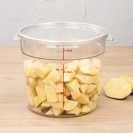 Restaurantware LID ONLY: Met Lux Lid for 6 and 8 Quart Food Storage Containers, 1 Round Lids for Storage Containers - Airtight Seal, Clear Plastic Lid for Food Prep, Containers Sold Separately