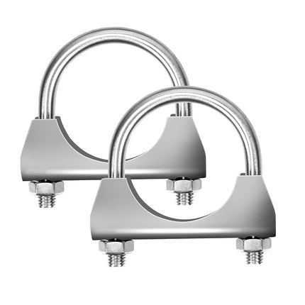 Glarks 2Pcs 304 Stainless Steel Exhaust U-Clamps 4