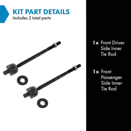 TRQ Front Inner Tie Rod Set Compatible with 2001-2003 Ford Explorer Sport 2001-2005 Explorer Sport Trac