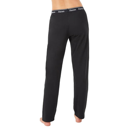 Hanes Women's Originals Lounge, Comfywear Leisure Pants, Straight Leg Pajama Bottom, Black, Small