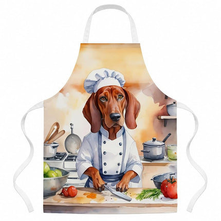 Caroline's Treasures Redbone Coonhound The Chef Apron Cooking Kitchen Server Baking Crafts Gardening for Adult Women Men, Unisex, Large, Multicolor