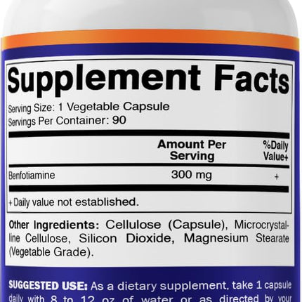 Vitamatic Benfotiamine 300 mg 90 Vegetarian Capsules - Also Called Fat Soluble Vitamin B1 (90 Count (Pack of 3))