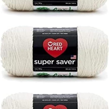 Red Heart Super Saver Pack of 3 - Aran - 7oz/198g - Acrylic - 4 Medium (Worsted) - 364 Yards - Knitting, Crocheting, Crafts & Amigurumi