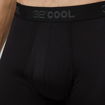 32 Degrees Cool Mens 4-Pack Active Mesh Quick Dry Performance Boxer Brief - Black - S