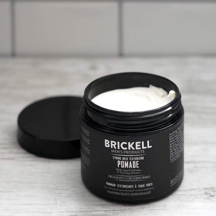 Brickell Men's Strong Hold Texturizing Pomade For Men, Natural and Organic, Pliable Fiber Pomade, 2 Ounce, Scented