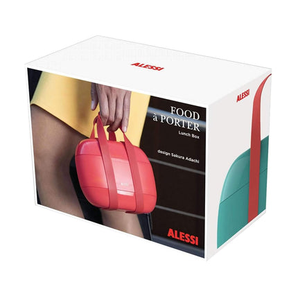 Alessi Food à Porter SA02 G – Three-Piece Lunch Box, Thermoplastic, Red, 10 cm
