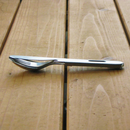 Nagao Tsubamesanjo Camping Outdoor Cutlery Set, 3 Pieces, Knife, Spoon, Fork, Matte, Made in Japan