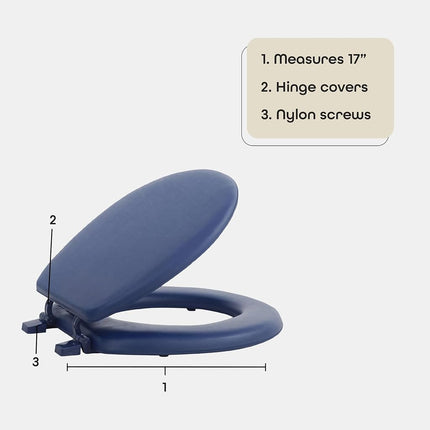 Achim Home Furnishings TOVYSTNY04 Fantasia Standard Toilet Seat, 17-Inch, Soft Navy