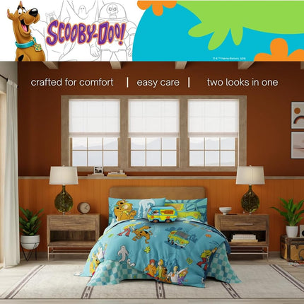 Franco Comforter and Sheet Set, Microfiber, Scooby Doo, 5 Piece Twin Size