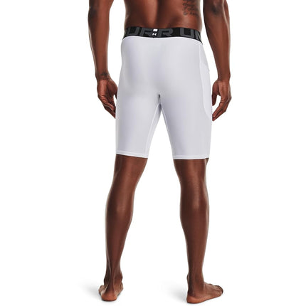 Under Armour Men's Standard HeatGear Long Shorts, White (100)/Black, 3X-Large Tall