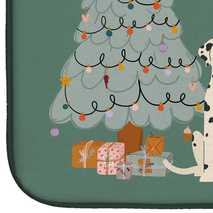 Caroline's Treasures CK7660DDM Dalmatian Christmas Everyone Dish Drying Mat, Polyester, Multicolor