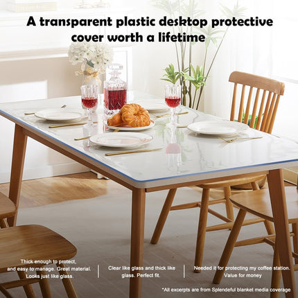 1.5mm Thick 17x32 Inches Clear PVC Desk Top Pad Table Mats Crystal Table Cover Pad Table Protector Desk Cover Protector for Office Writing Desk Pad End Table Side Table Protection Waterproof Non-Slip