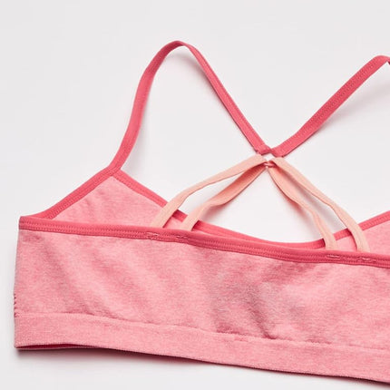 Hanes Filles Grand ComfortFlex Fit Sans Coutures Dos Nageur Lot de 2, Rose Corail/Gris Chiné, Grande Taille