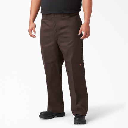 Dickies Men's Loose Fit Double Knee Work Pants, Dark Brown, 44W x 30L