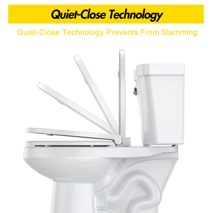 Round Toilet Seat Cover – PP Quick Release Flat Toilet Seat, White Easy-Remove Design for Simple Cleaning & Everyday Comfort