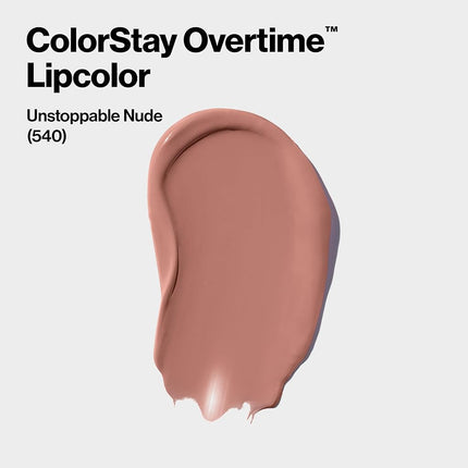 Revlon ColorStay Overtime Liquid Lipstick with Clear Lip Gloss, Lip Makeup Stocking Stuffers for Women, With Vitamin E, Unstobbale Nude (540), 0.07 Oz