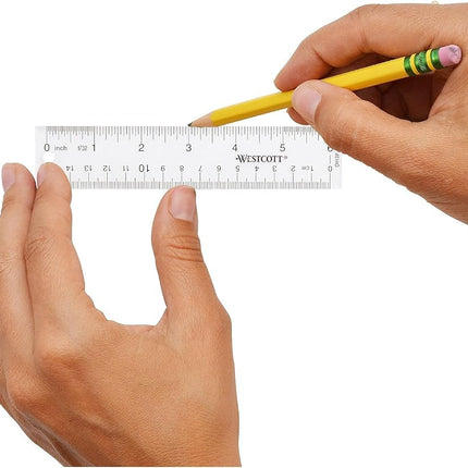Westcott 10561 Acrylic Clear Ruler, 6 in