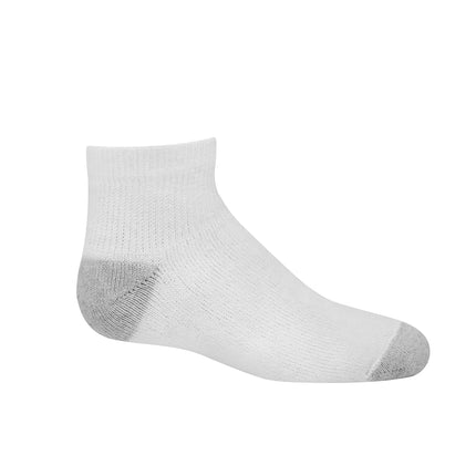 Calcetines Hanes para niños, tobilleros y fantasmas amortiguados Double Tough, paquetes de 12 pares, tobilleros - blanco/gris (parte inferior) - paquete de 12, talla pequeña