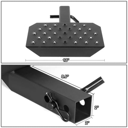 DNA MOTORING Universal Trailer Truck Towing Heavy Duty Hitch Step Bar for 2” Receivers, Rear Bumper Protector for Vehicle, Pickup, car, PT-ZTL-8085-BK