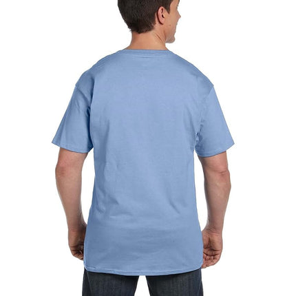 Hanes Men's Short Sleeve Pocket Tee Value Pack (Available in 1 Or 2 Pack), Light Blue (2 Pack), S