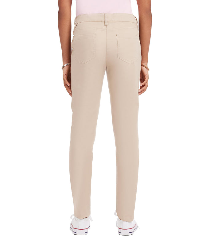 IZOD Girls' Uniform Stretch Jegging, Khaki, Large-11/13