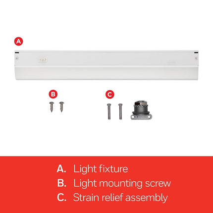 UltraPro, luces bajo encimera cableadas de 18 pulgadas, solo encendido/apagado, blanco cálido 2700K, iluminación bajo encimera, luces bajo mostrador para cocina 44110