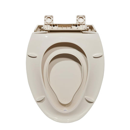 GarveeTech Toilet Seat with Toddler Seat Built in, Elongated Toilet Seat for Potty Training, Fits Both Adults and Children, Slow Close and Magnetic Closure-Ideal for Family Bathroom(Elongated Almond)