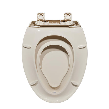 GarveeTech Toilet Seat with Toddler Seat Built in, Elongated Toilet Seat for Potty Training, Fits Both Adults and Children, Slow Close and Magnetic Closure-Ideal for Family Bathroom(Elongated Almond)