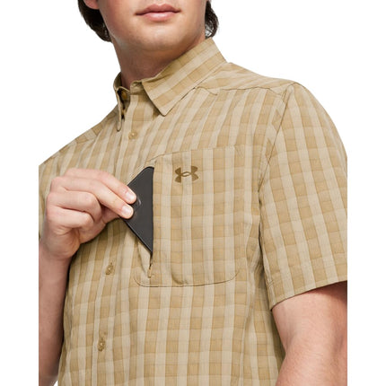Under Armour Men's Drift Tide 2.0 Plaid Short-Sleeve T-Shirt, (263) Camel / / Coyote, Medium