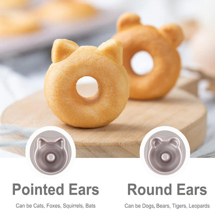 CHEFMADE Donut Mold Cake Pan, 12-Cavity Non-Stick Bear-Shaped Doughnut Bakeware for Oven Baking (Champagne Gold)