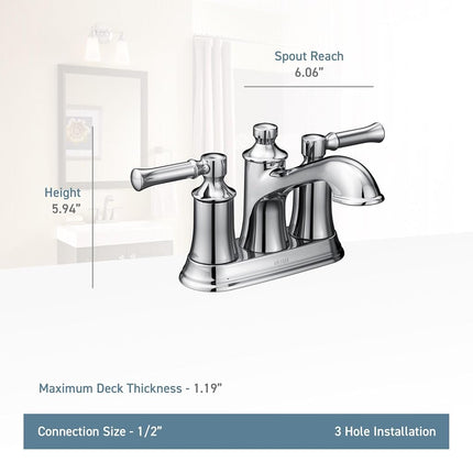 Moen Dartmoor Two-Handle Low Arc Bathroom Faucet, Oil Rubbed Bronze (6802ORB)