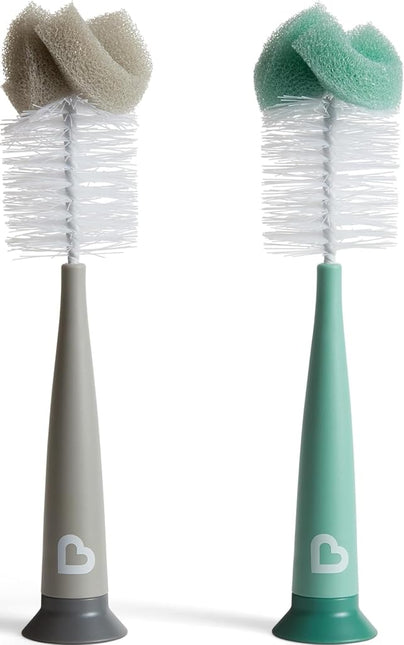 Munchkin Sponge Bottle Brush, 2 Pack, Grey