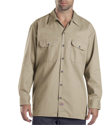 Dickies - Men's Long Sleeve Shirt, Beige (Khaki), 