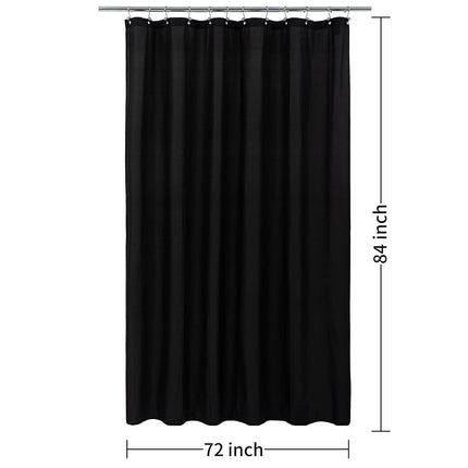 ALYVIA SPRING Extra Long Waterproof Fabric Shower Curtain Liner Black 72x84