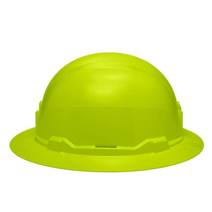 Klein Tools 60910 Safety Helmet, Full Rim Style, Unvented, Padded, Anti-Odor Headband, Tested up to 20 kV, High Visibility Lemon Green