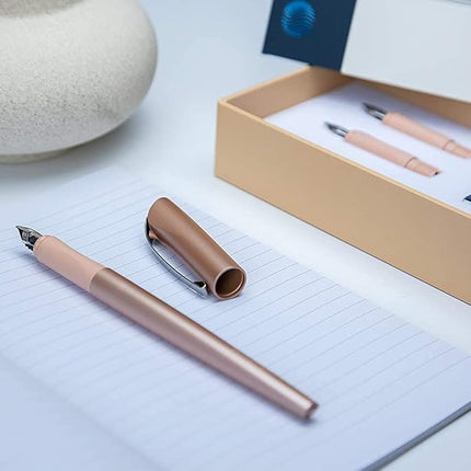 Schneider Callissima Calligraphy Fountain Pen Gift Set (3 Different Nib Sizes Including Cartridges) Apricot