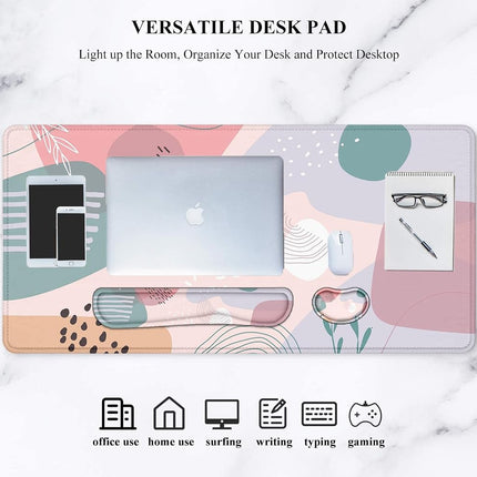 Large Mouse Pad with Wrist Rest, 4-in-1 Wrist Rest for Keyboard and Mouse