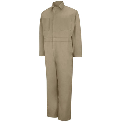 Red Kap Men's Twill Action Back Coverall with Chest Pockets Work Utility Outerwear, Khaki, 50