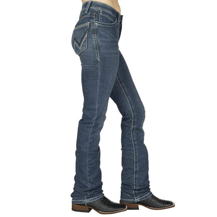Wrangler Women's Willow Mid Rise Boot Cut Ultimate Riding Jean - Blue - 3W x 32L