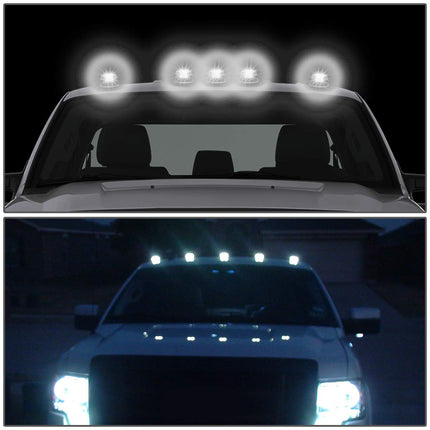 DNA MOTORING CBL-F15080-CH-W 5x LED Cab Roof Top Marker Lights+Switch [For 80-96 Ford F150/F250/F350/F450]
