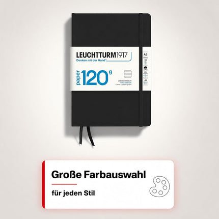 120g Edition Notebook (A5), 203 pages, Ruled, Black