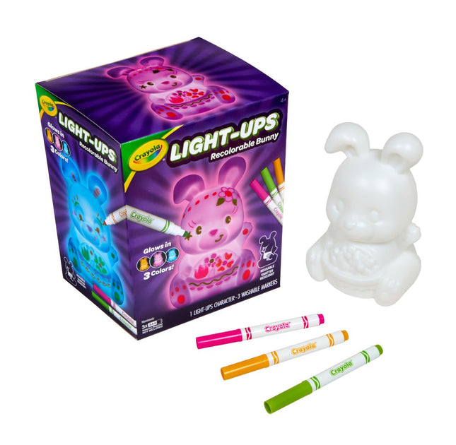 Crayola Light-Ups - Easter Bunny, Light Up Toy Bunny, Reusable Coloring Toy, Easter Decor, Easter Crafts & Basket Essentials, Bunny Toy for Kids, 4+