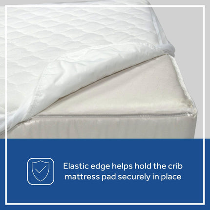 Sealy Waterproof Fitted Crib/Toddler Mattress Pad Cover 2-Pack - 100% Waterproof, Deep Fitted Stretch Skirt, Machine Washable & Dryer Friendly 52”x28” - 2 Protector Pads (White)